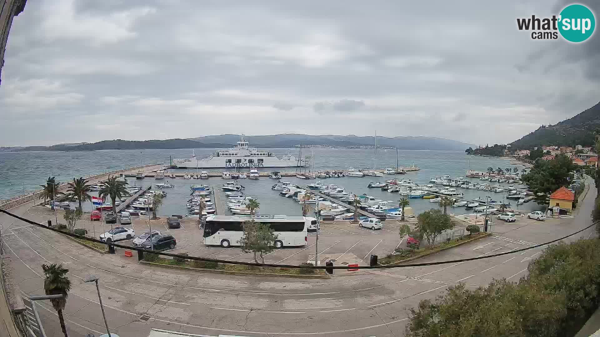 Webcam Orebić Riva – Ferry to Korčula Live