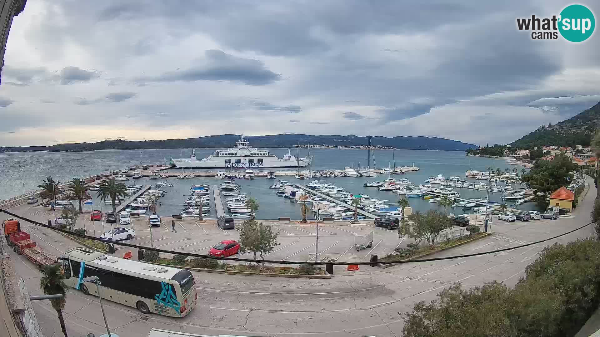Webcam Orebić Uferpromenade – Fähre nach Korčula Live