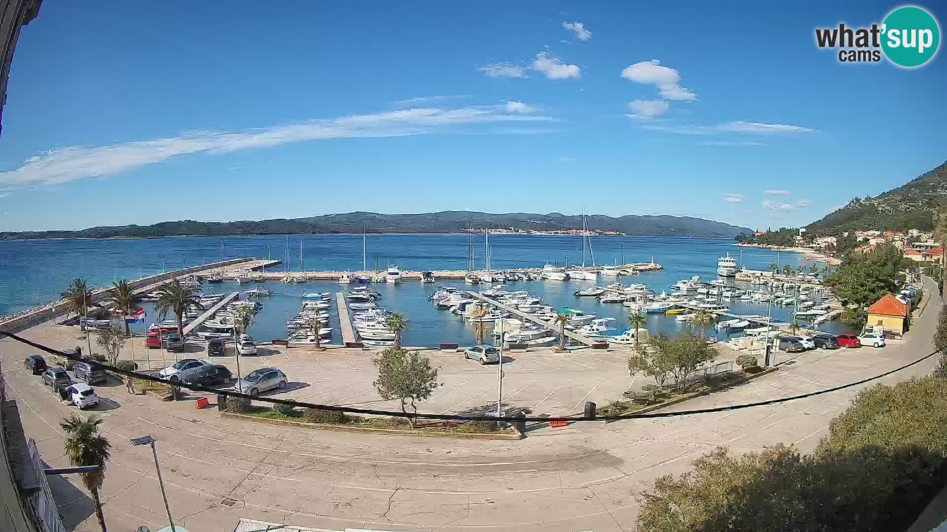 Spletna kamera Orebić Riva – Trajekt za Korčulo v živo