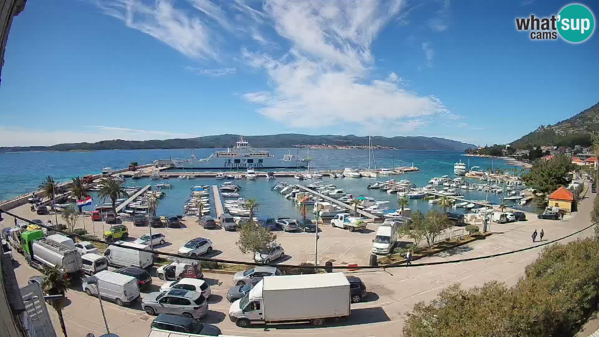 Webcam Orebić Riva – Ferry to Korčula Live