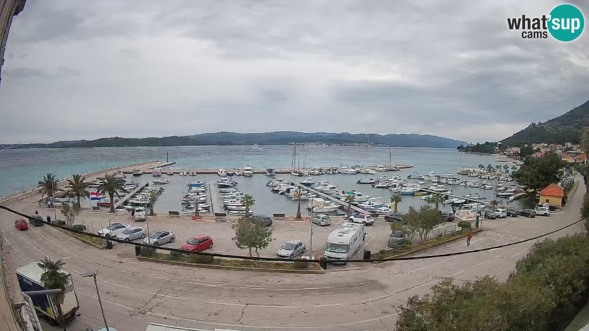 Spletna kamera Orebić Riva – Trajekt za Korčulo v živo