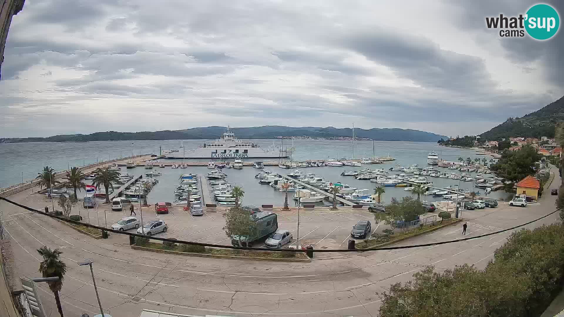 Spletna kamera Orebić Riva – Trajekt za Korčulo v živo