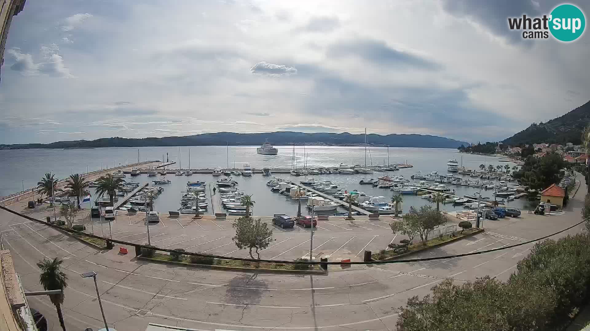 Webcam Orebić Uferpromenade – Fähre nach Korčula Live