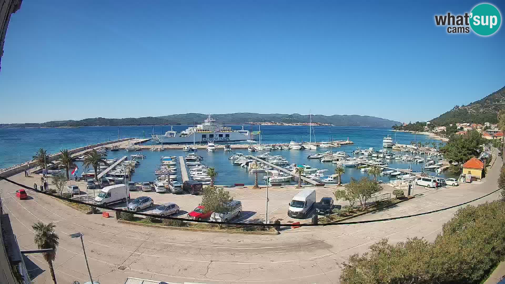 Webcam Orebić Riva – Ferry a Korčula en vivo