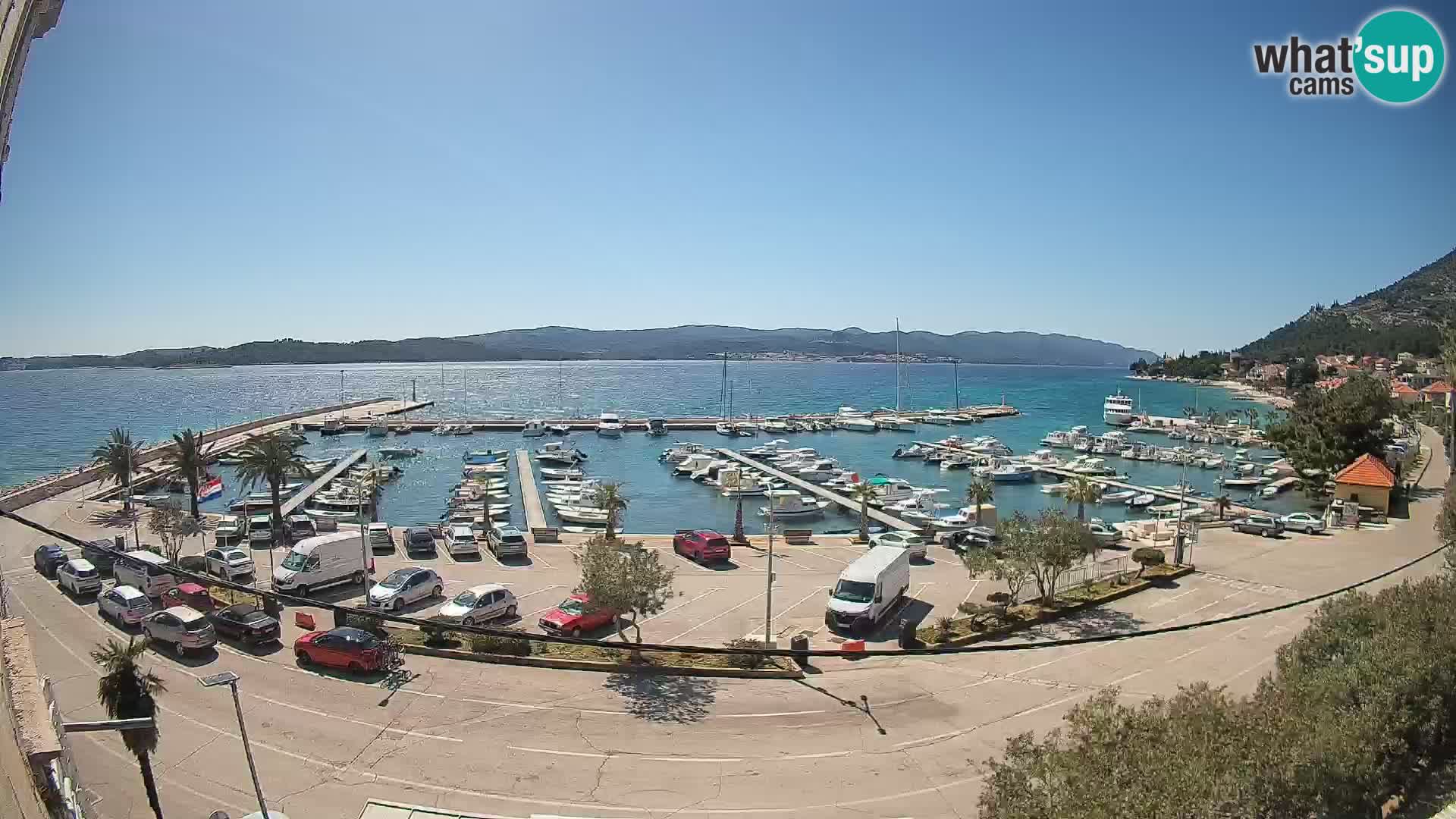 Webcam Orebić Uferpromenade – Fähre nach Korčula Live