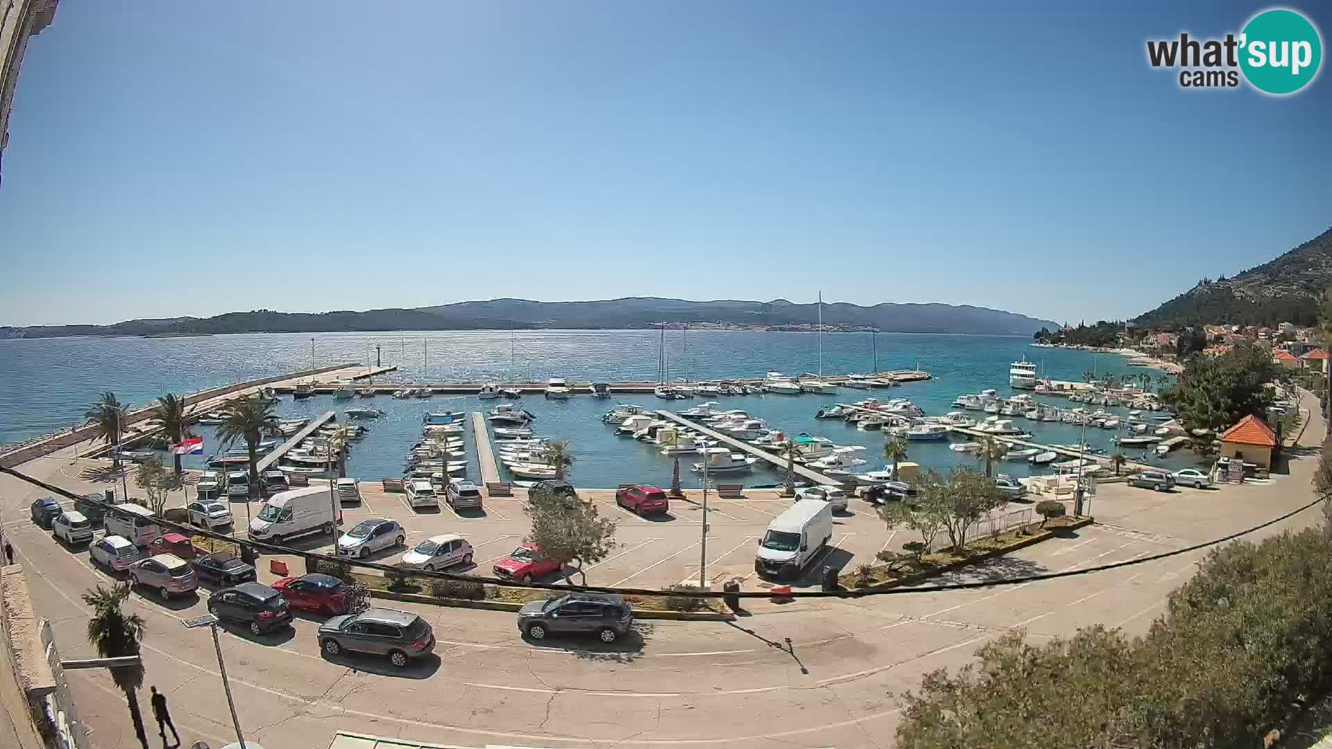 Webcam Orebić Uferpromenade – Fähre nach Korčula Live
