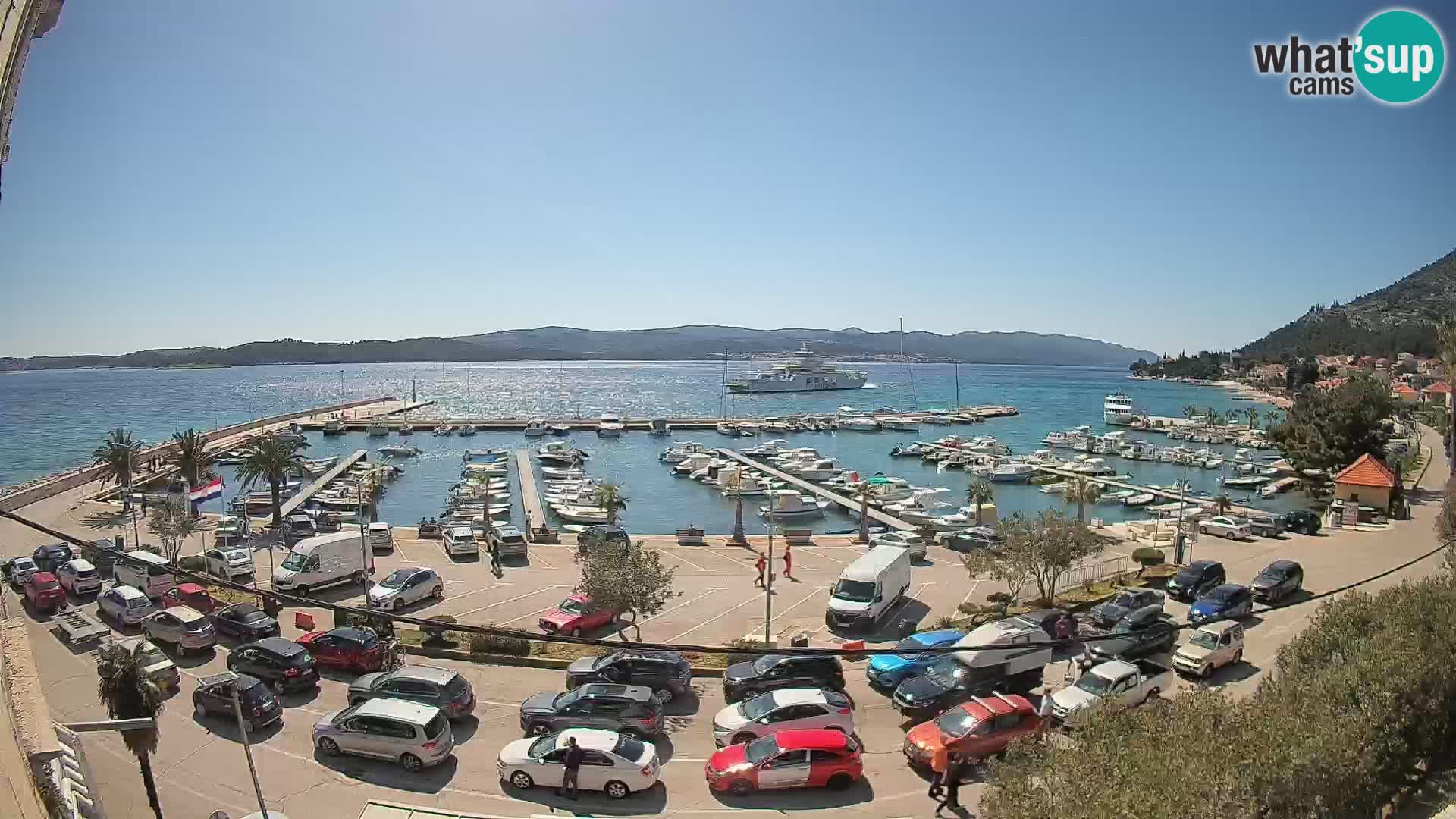 Spletna kamera Orebić Riva – Trajekt za Korčulo v živo