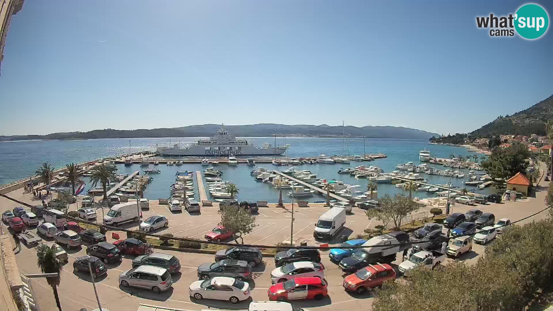 Web kamera Orebić Riva – Trajekt za Korčulu uživo