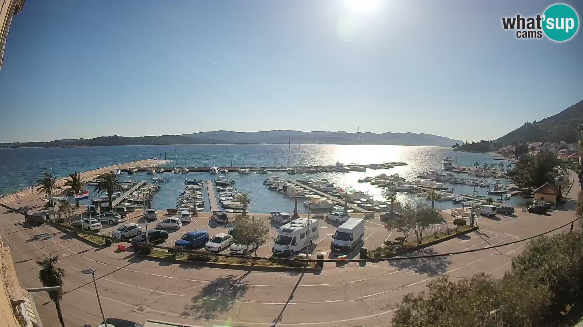 Spletna kamera Orebić Riva – Trajekt za Korčulo v živo