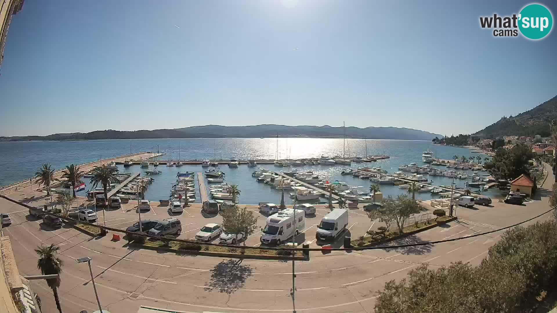 Spletna kamera Orebić Riva – Trajekt za Korčulo v živo