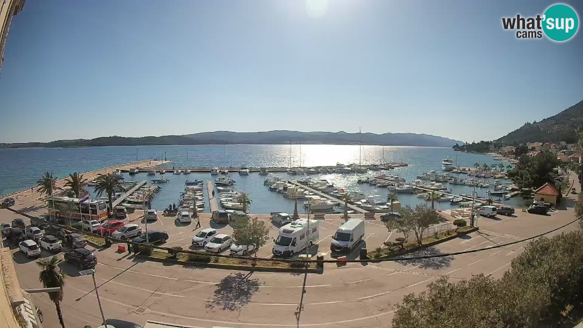 Spletna kamera Orebić Riva – Trajekt za Korčulo v živo