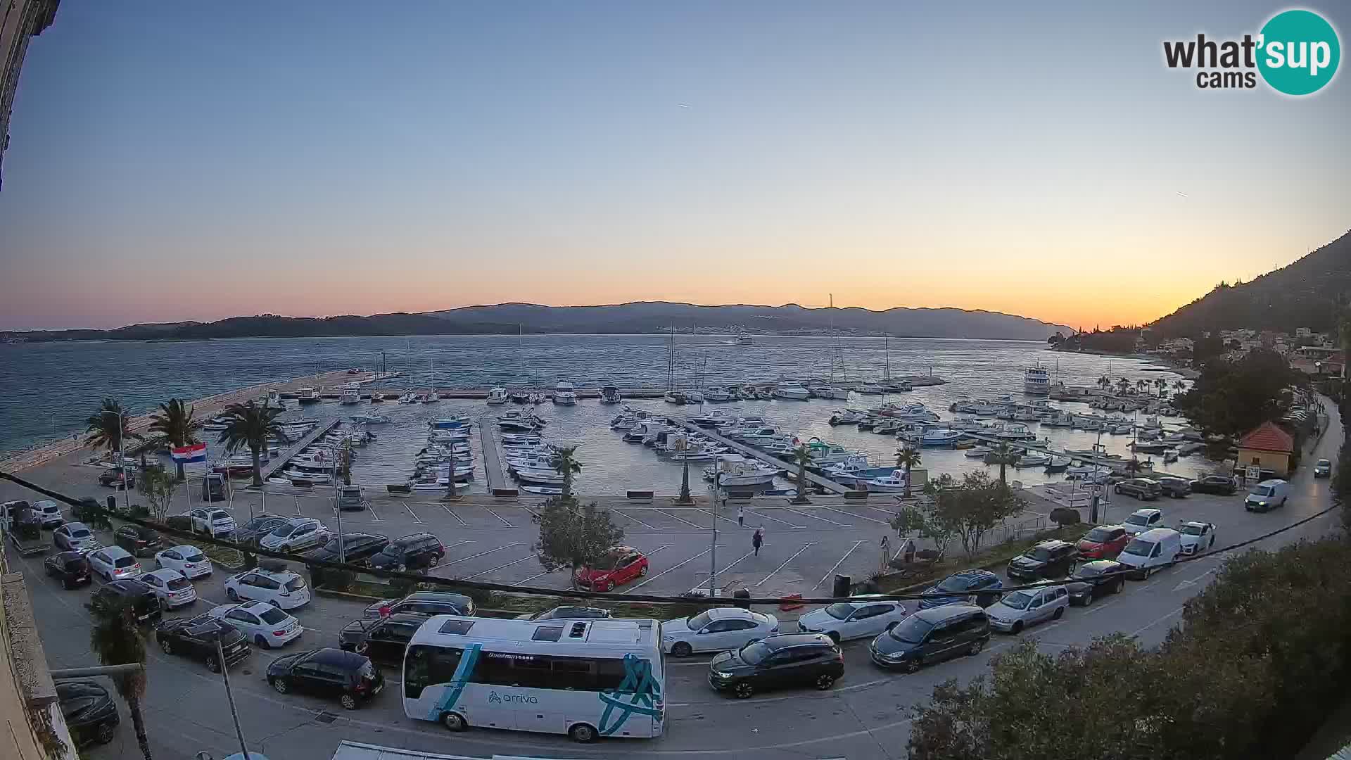 Spletna kamera Orebić Riva – Trajekt za Korčulo v živo