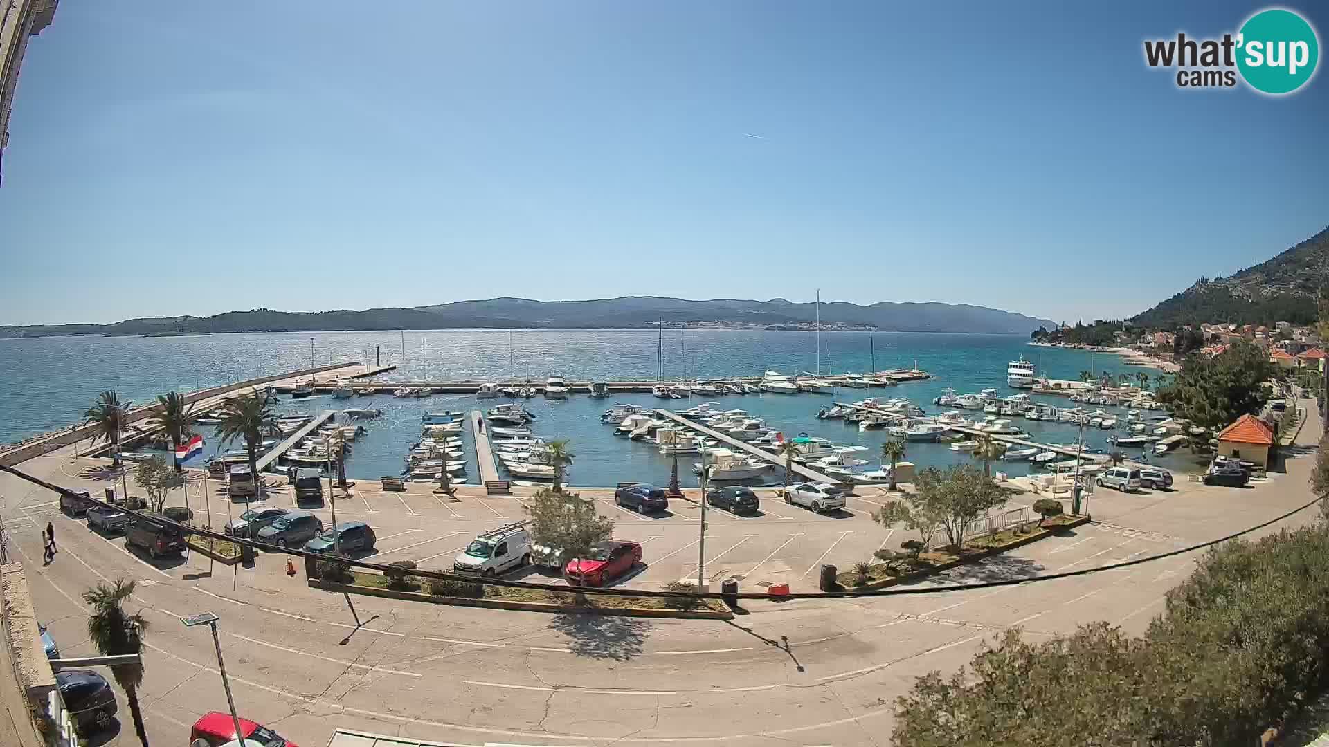 Spletna kamera Orebić Riva – Trajekt za Korčulo v živo