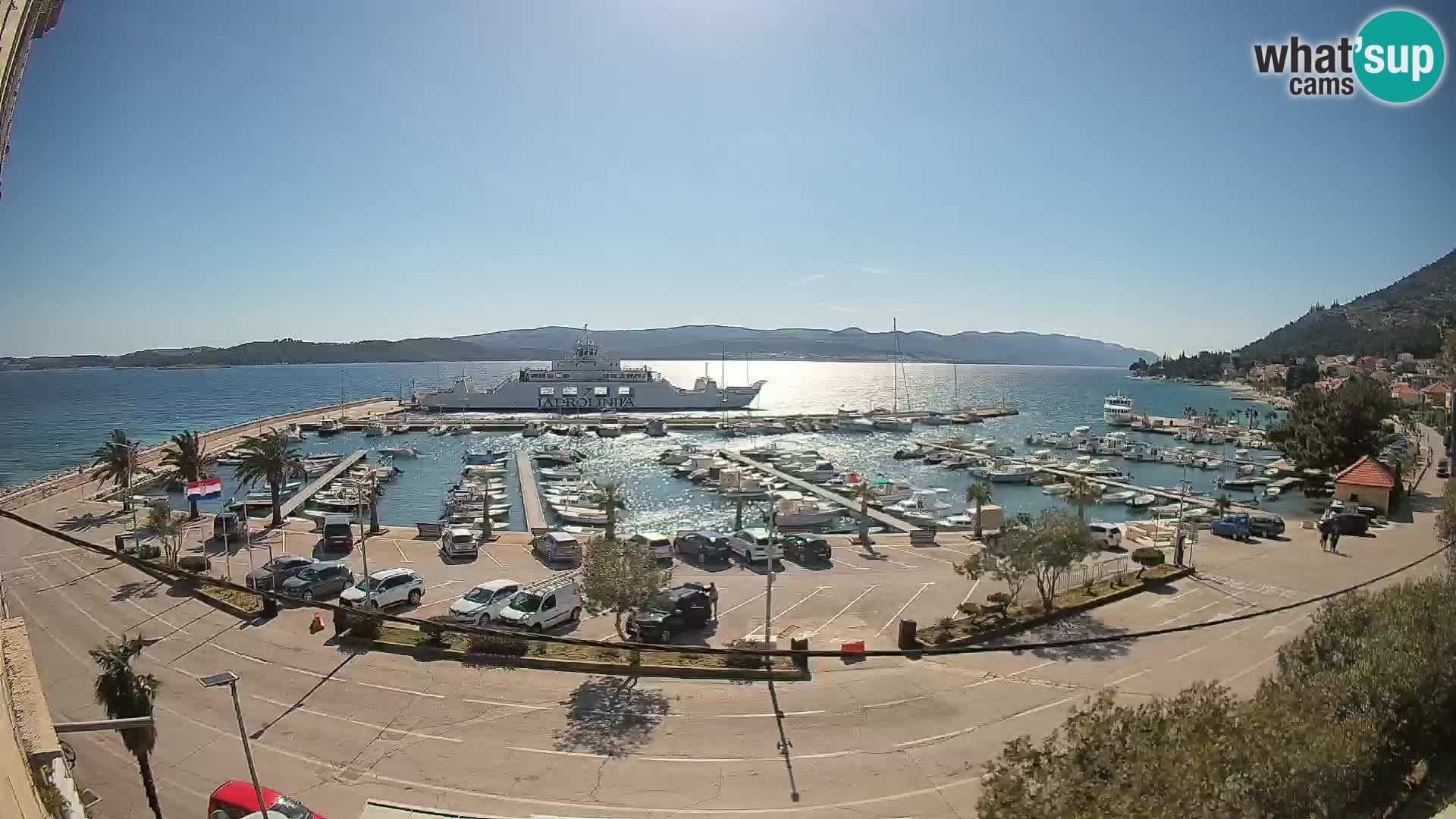 Web kamera Orebić Riva – Trajekt za Korčulu uživo