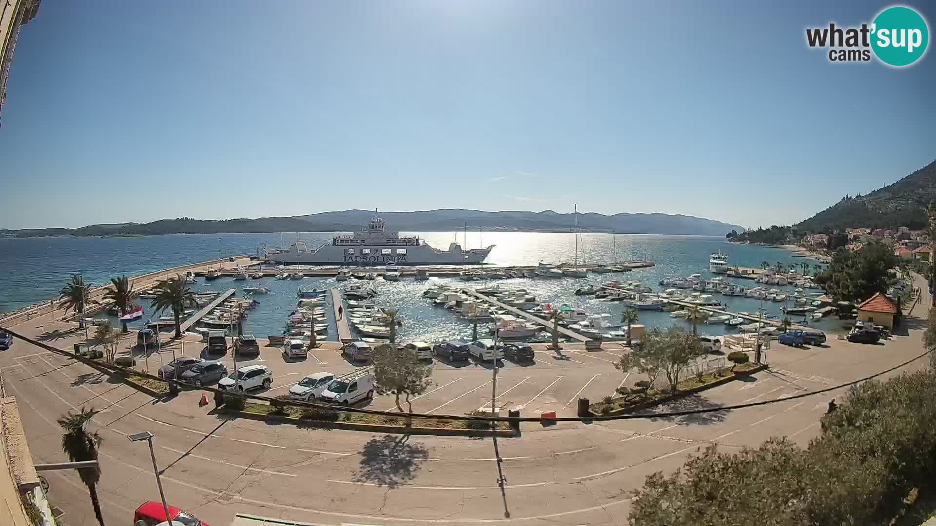 Webcam Orebić Uferpromenade – Fähre nach Korčula Live