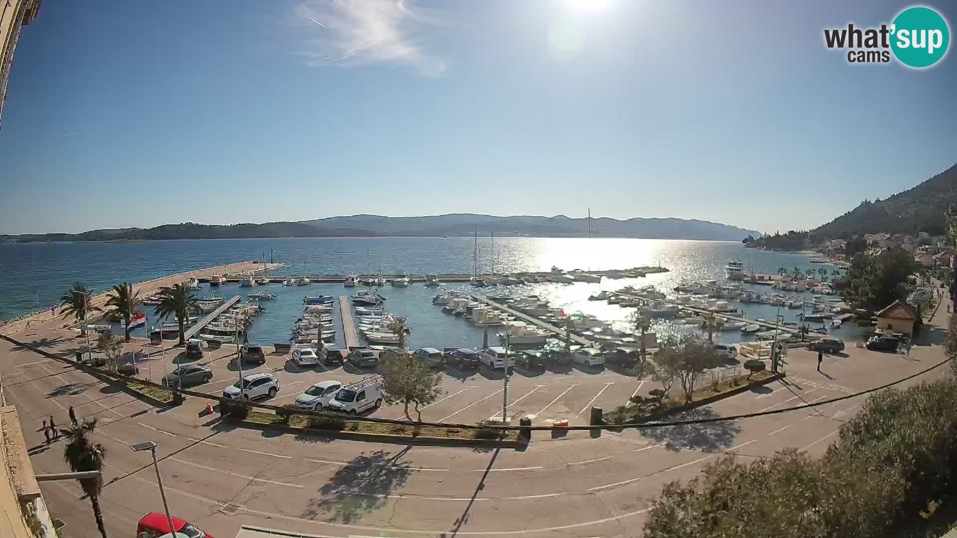 Spletna kamera Orebić Riva – Trajekt za Korčulo v živo