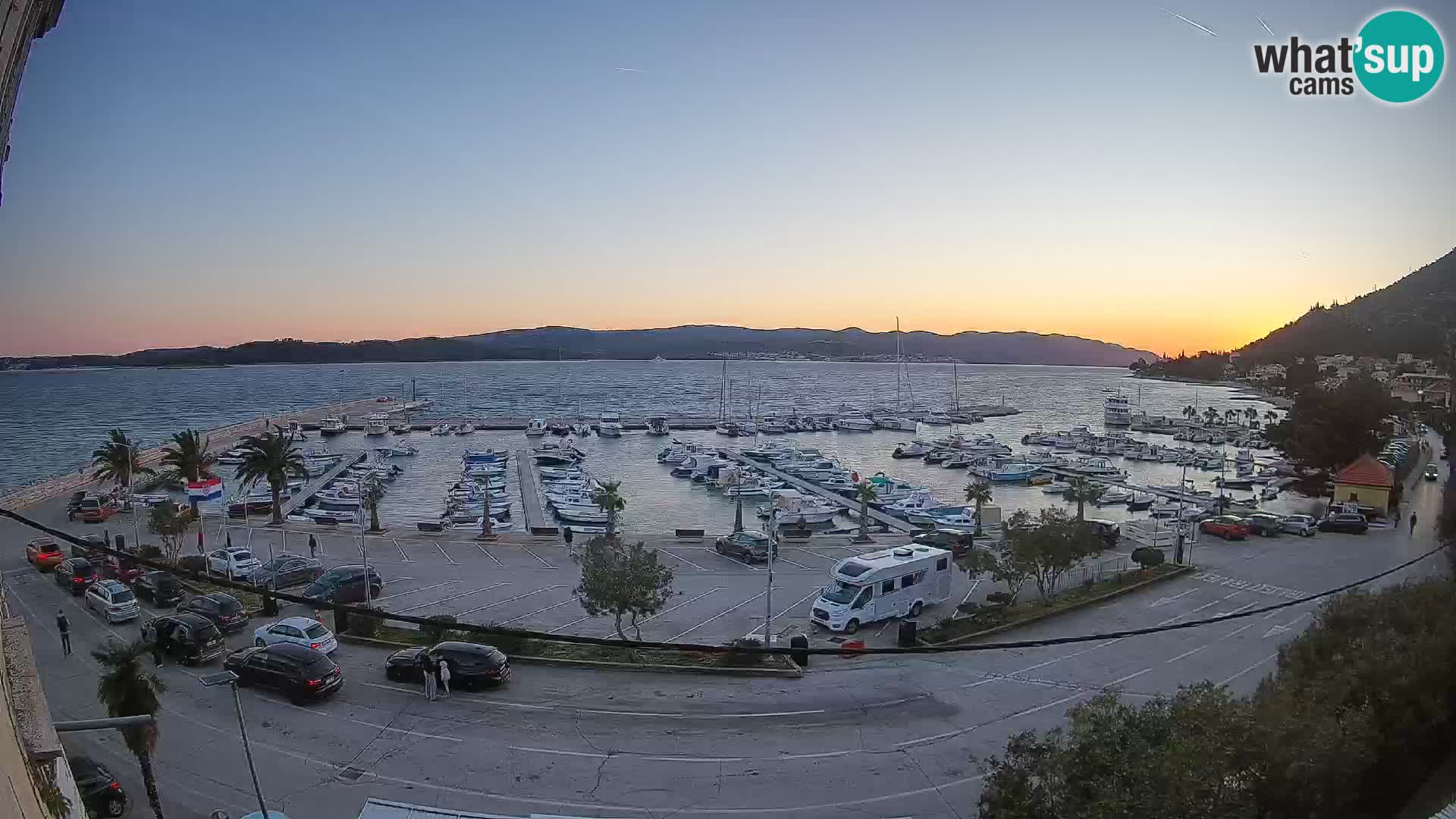 Spletna kamera Orebić Riva – Trajekt za Korčulo v živo
