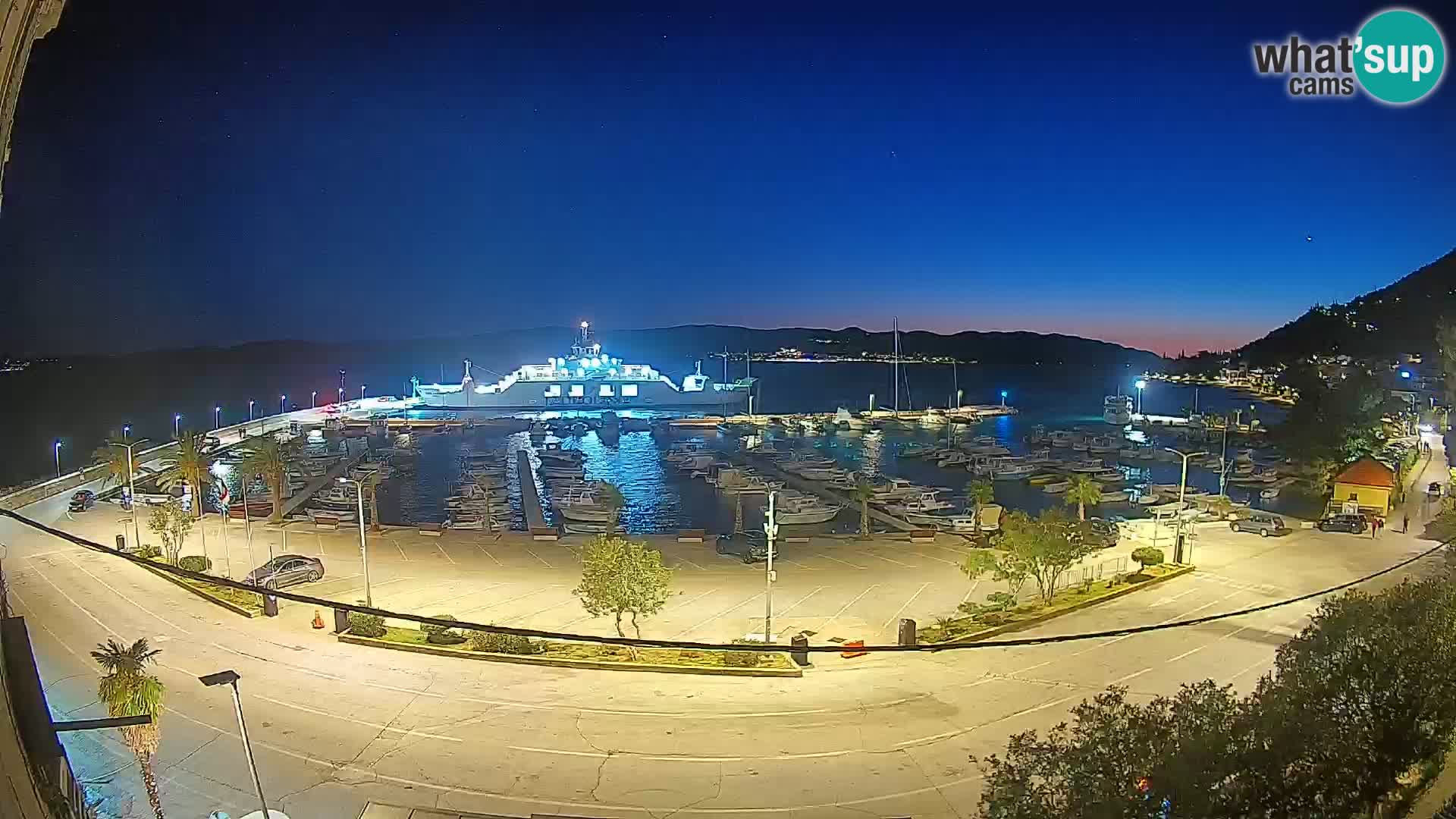 Webcam Orebić Riva – Ferry a Korčula en vivo