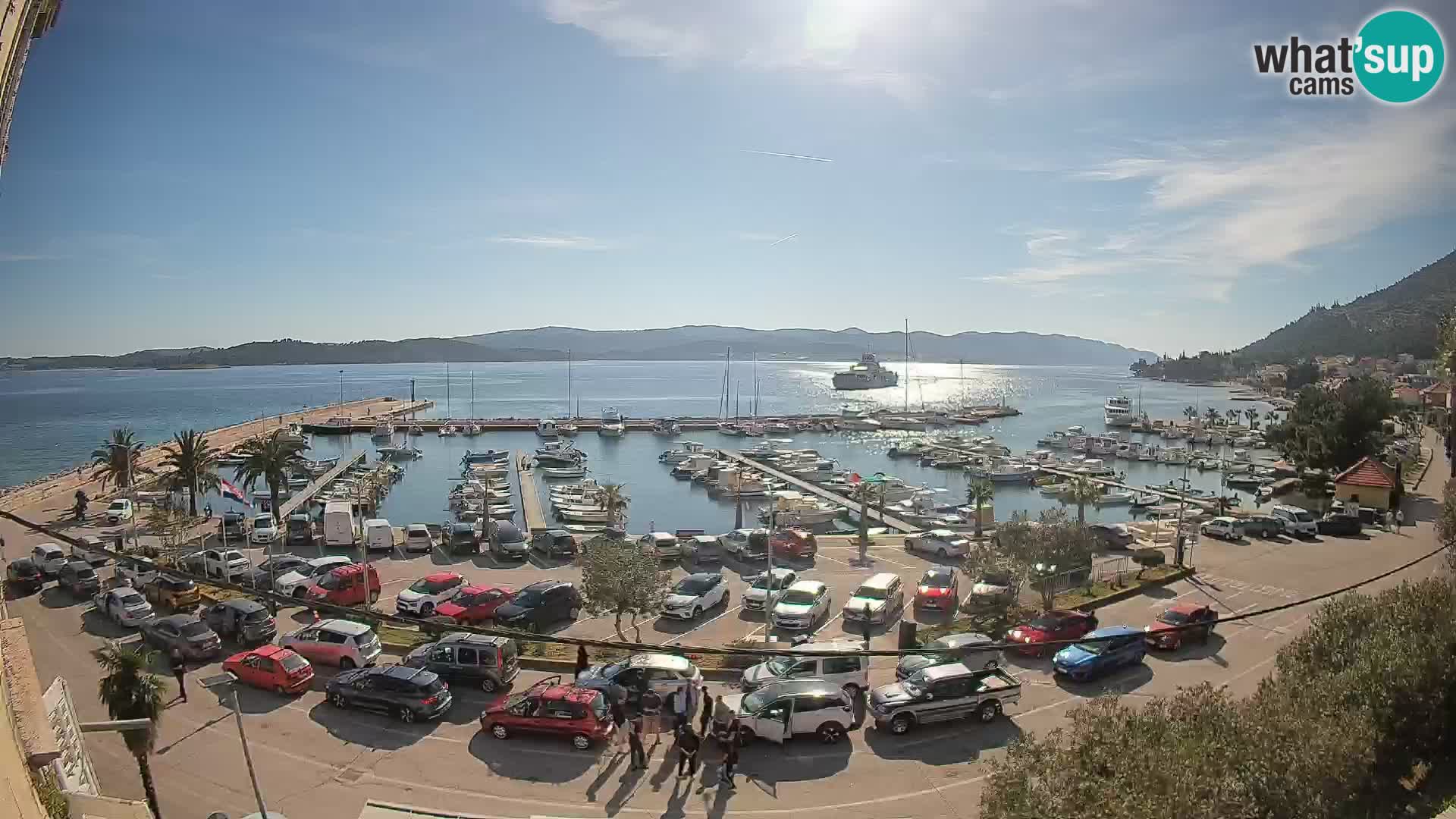 Spletna kamera Orebić Riva – Trajekt za Korčulo v živo