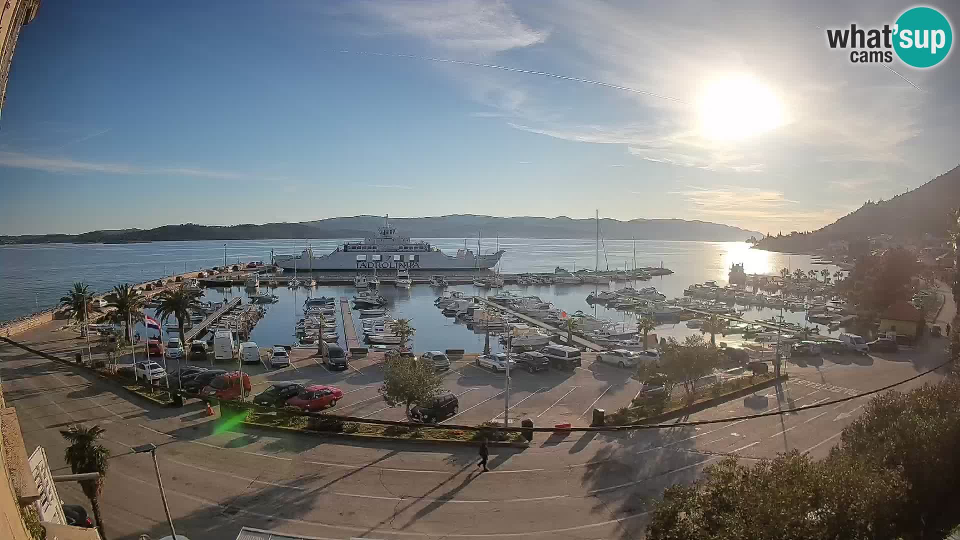 Webcam Orebić Uferpromenade – Fähre nach Korčula Live