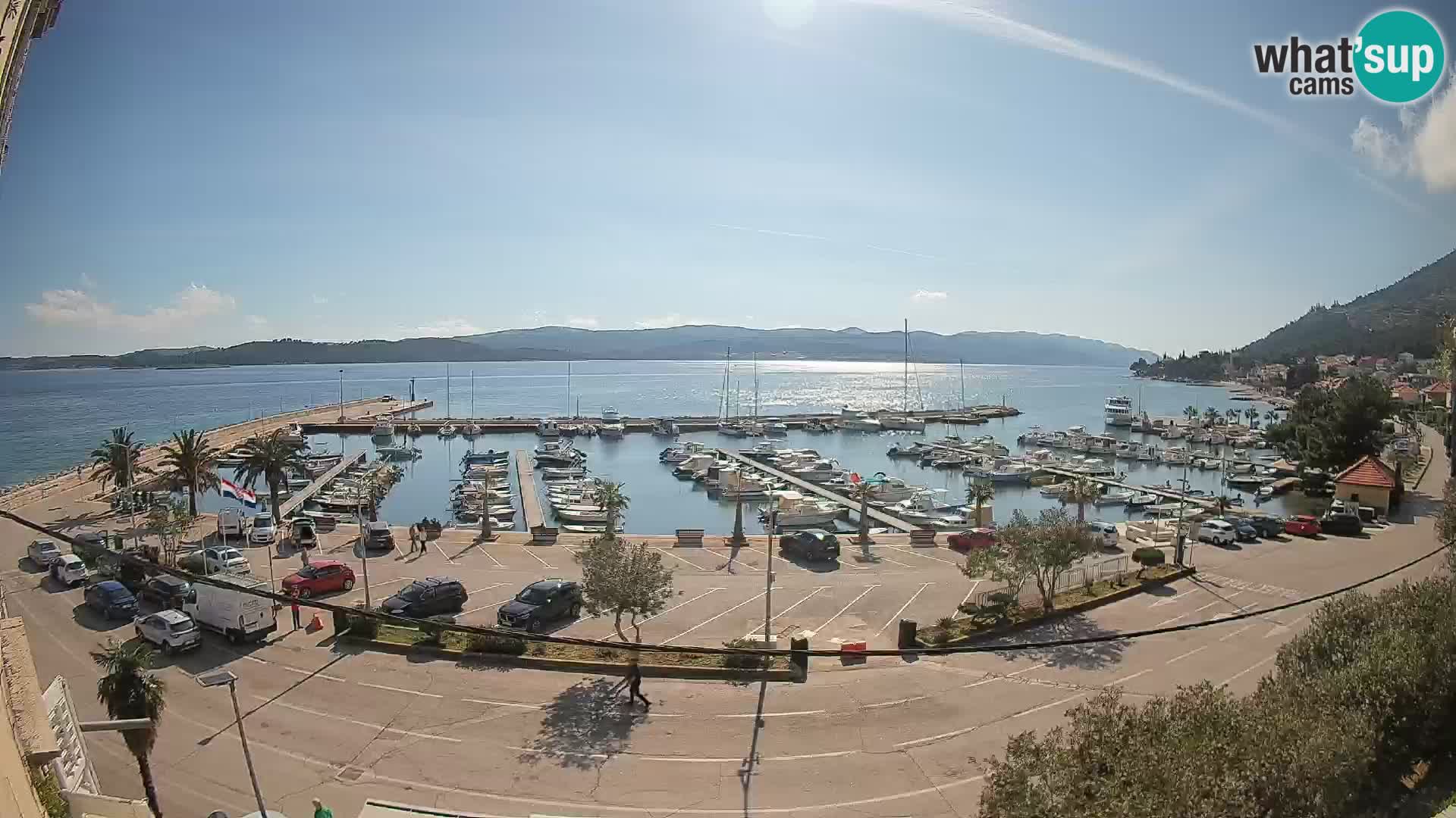 Spletna kamera Orebić Riva – Trajekt za Korčulo v živo