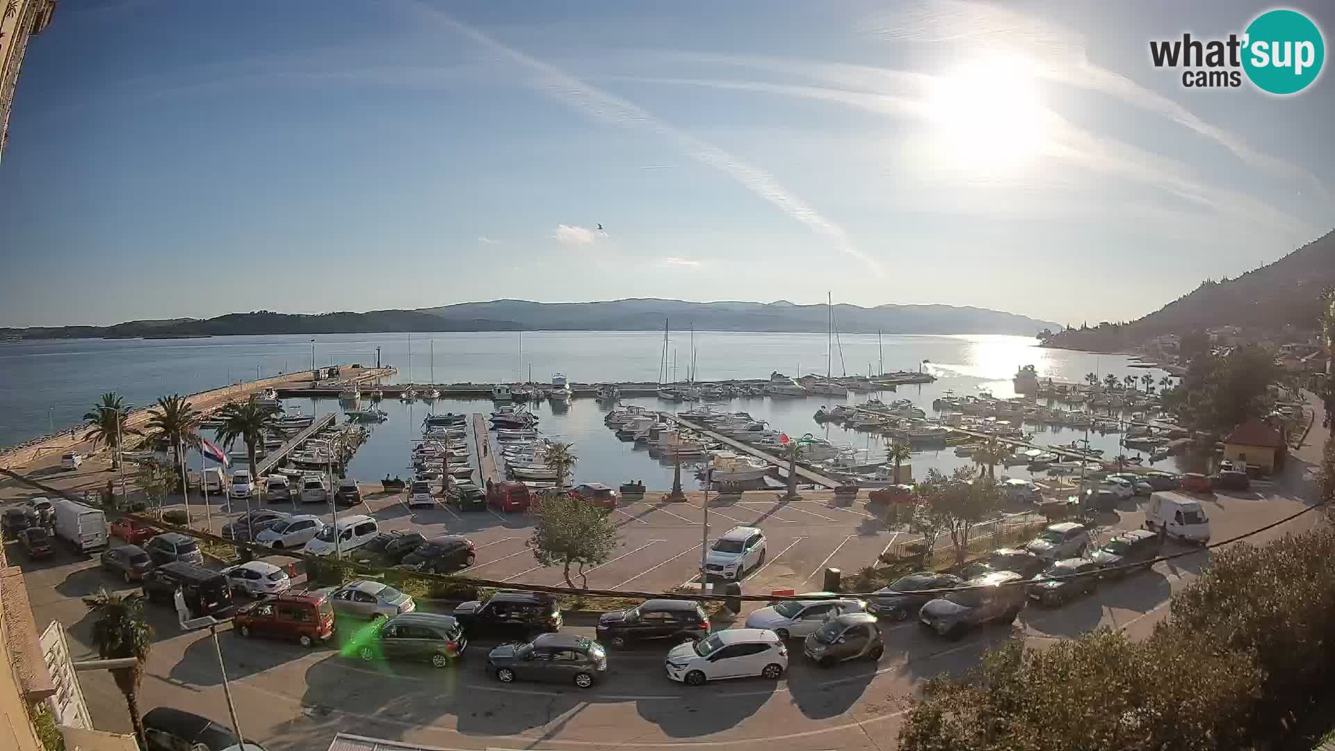 Spletna kamera Orebić Riva – Trajekt za Korčulo v živo