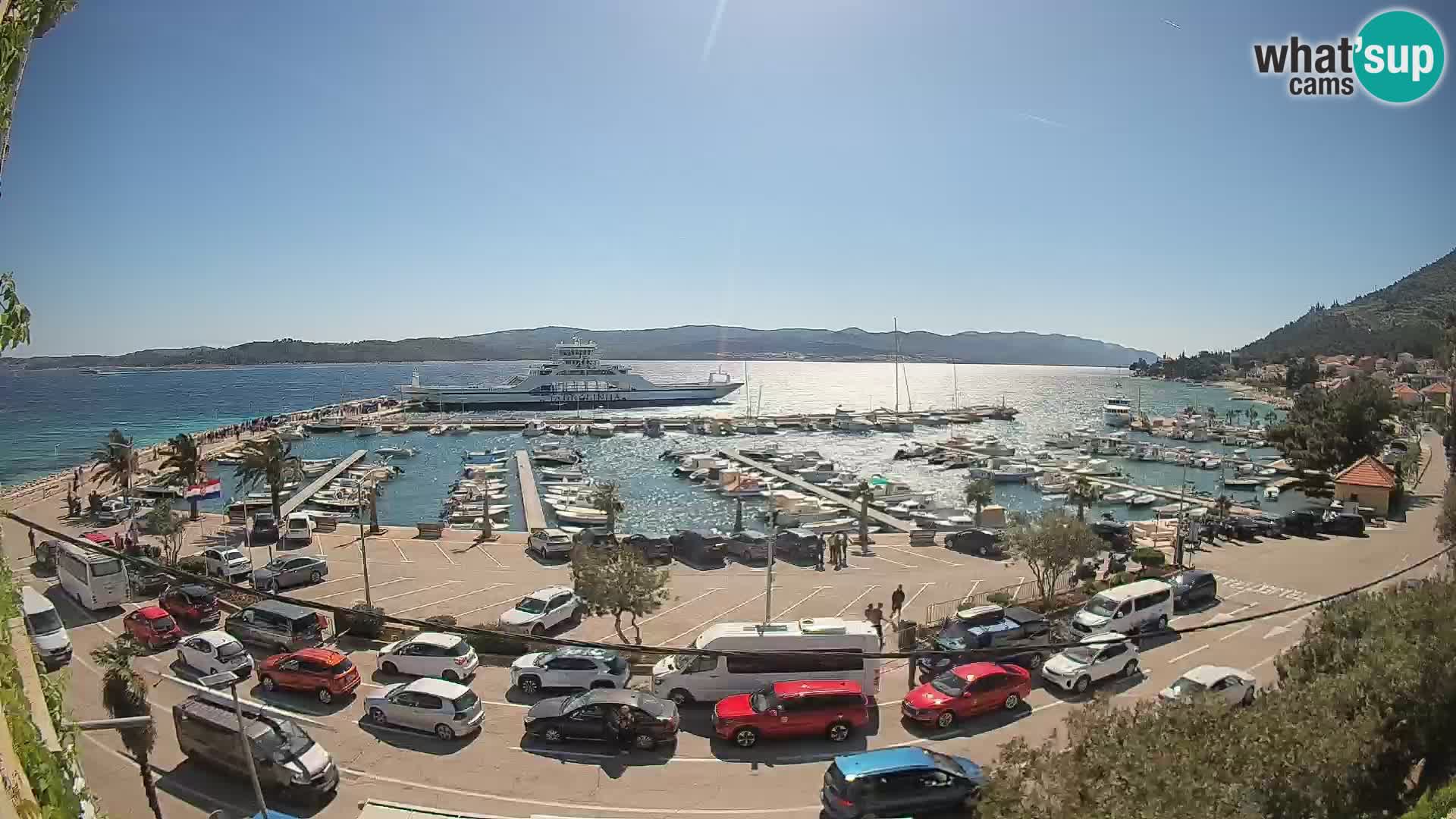 Spletna kamera Orebić Riva – Trajekt za Korčulo v živo