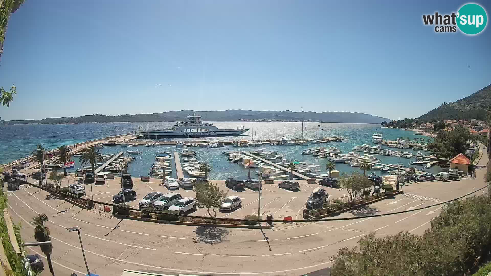 Webcam Orebić Uferpromenade – Fähre nach Korčula Live