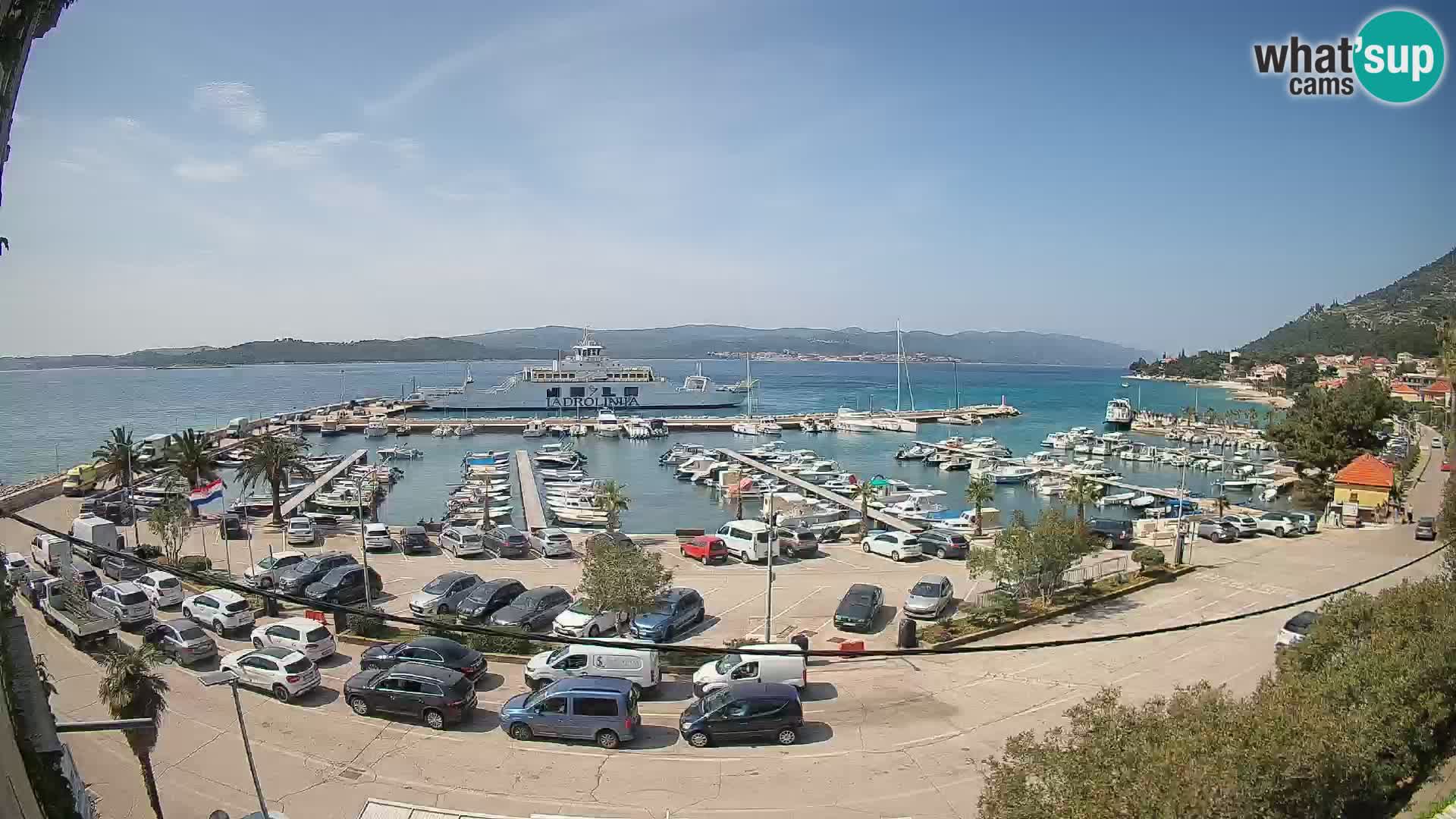 Webcam Orebić Riva – Ferry to Korčula Live