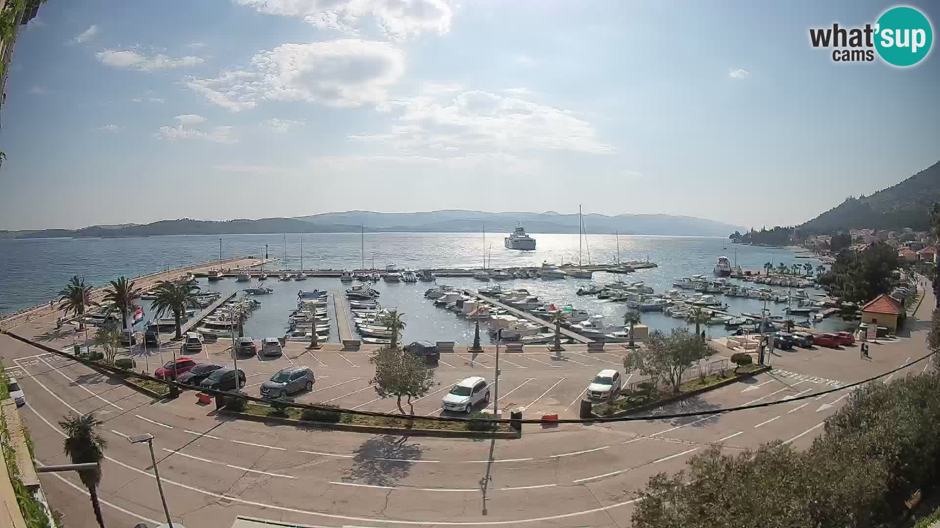 Webcam Orebić Uferpromenade – Fähre nach Korčula Live