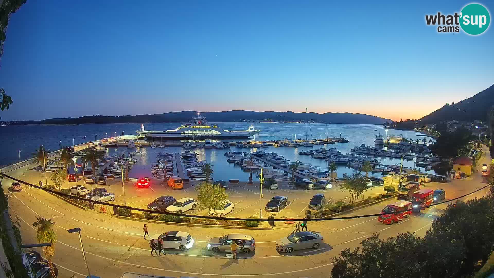 Webcam Orebić Uferpromenade – Fähre nach Korčula Live