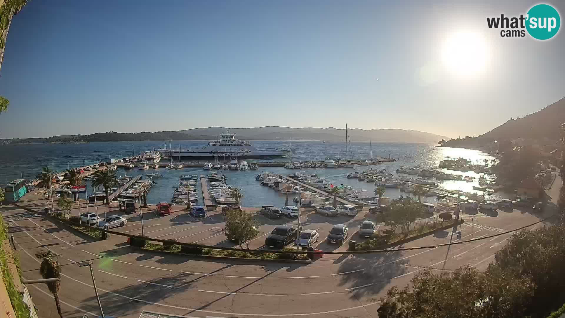 Webcam Orebić Uferpromenade – Fähre nach Korčula Live