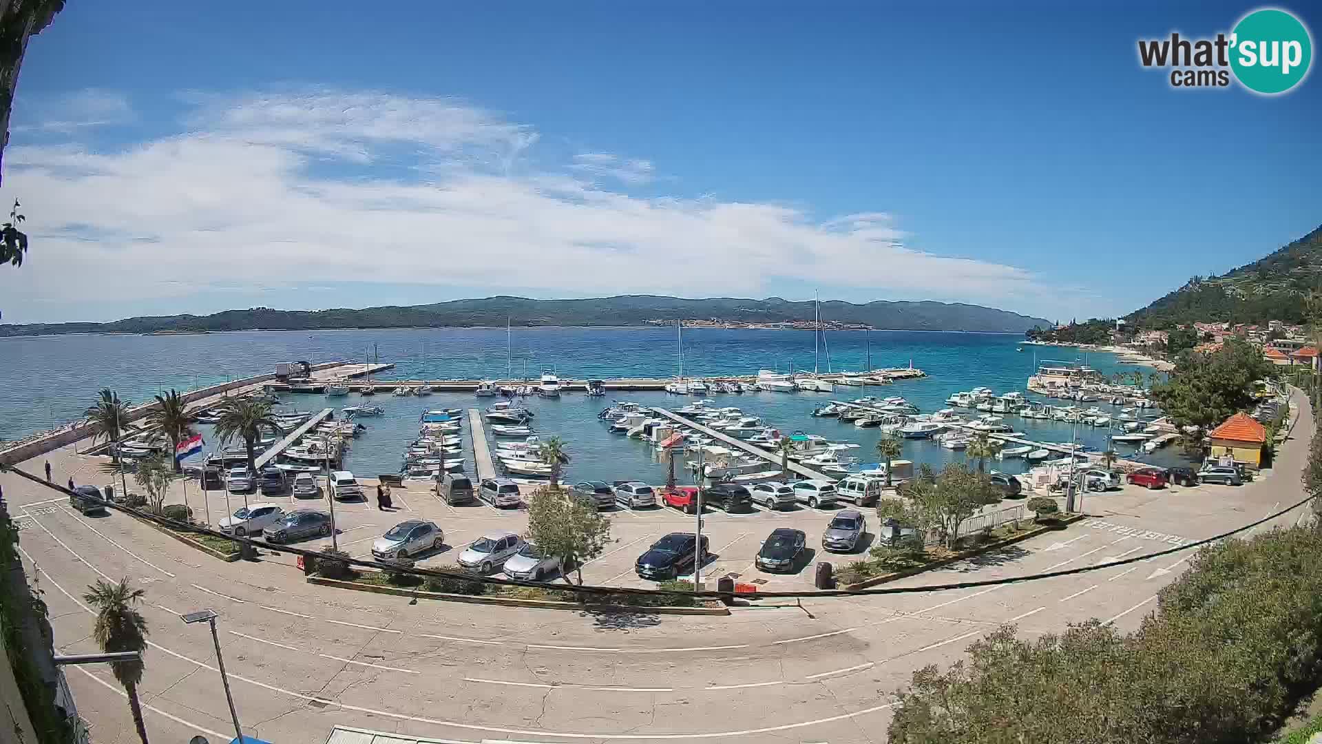 Spletna kamera Orebić Riva – Trajekt za Korčulo v živo