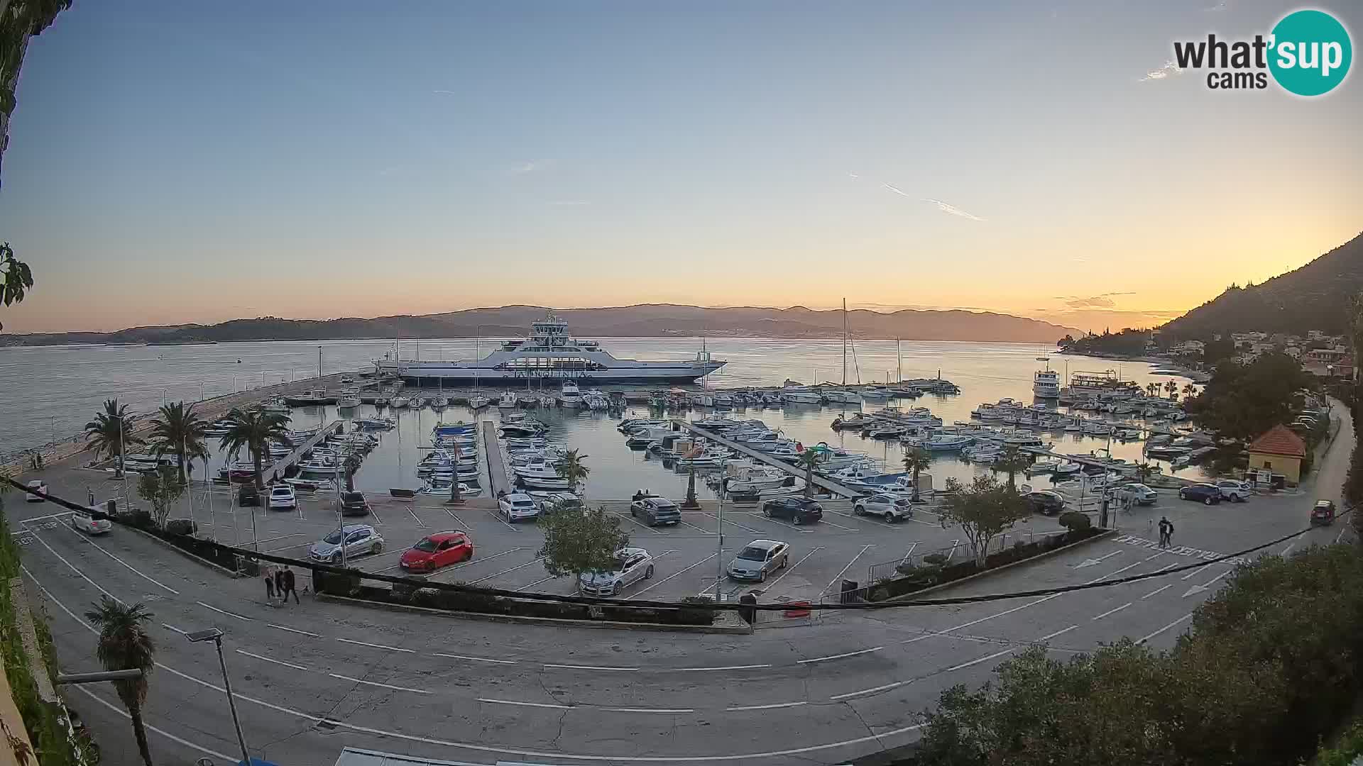 Webcam Orebić Uferpromenade – Fähre nach Korčula Live