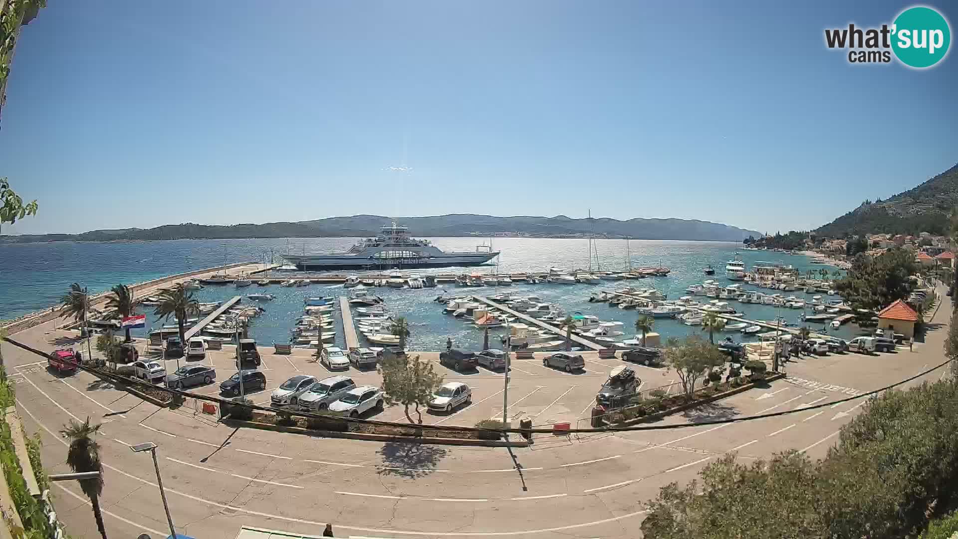 Webcam Orebić Riva – Ferry a Korčula en vivo