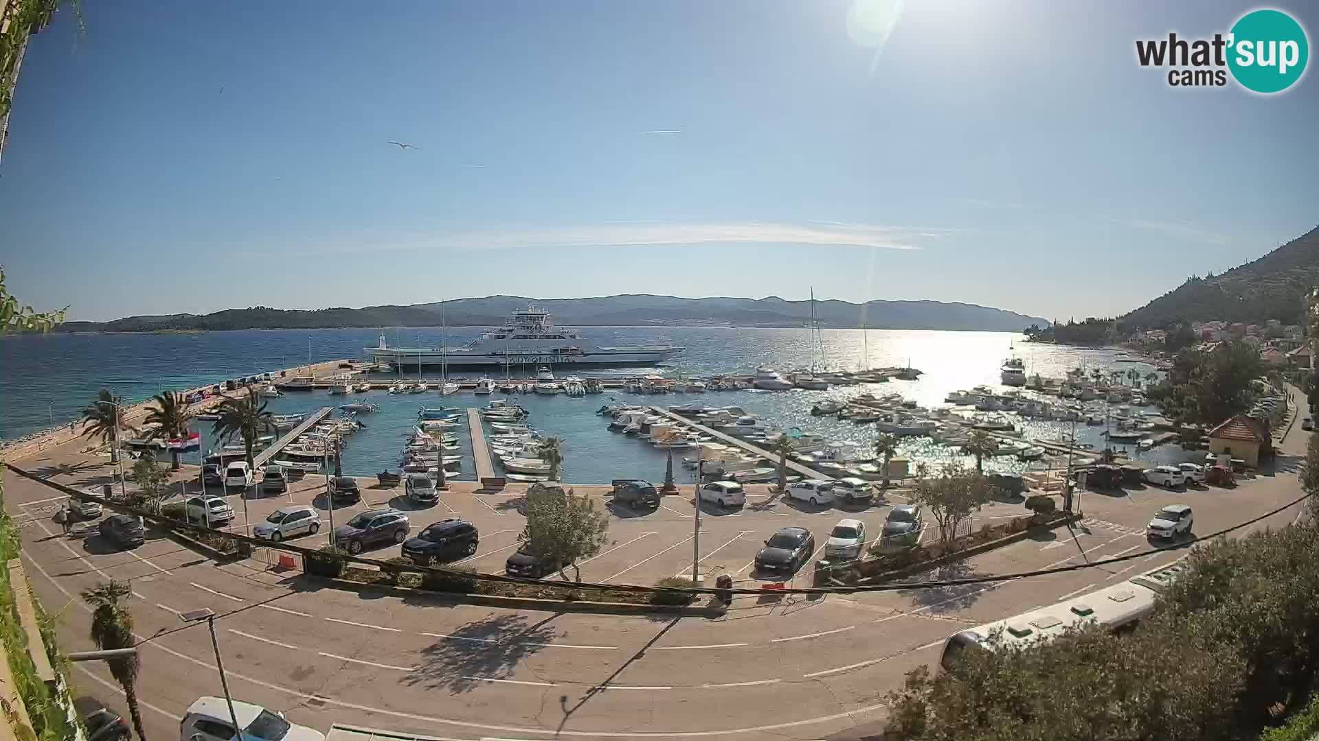 Webcam Orebić Uferpromenade – Fähre nach Korčula Live
