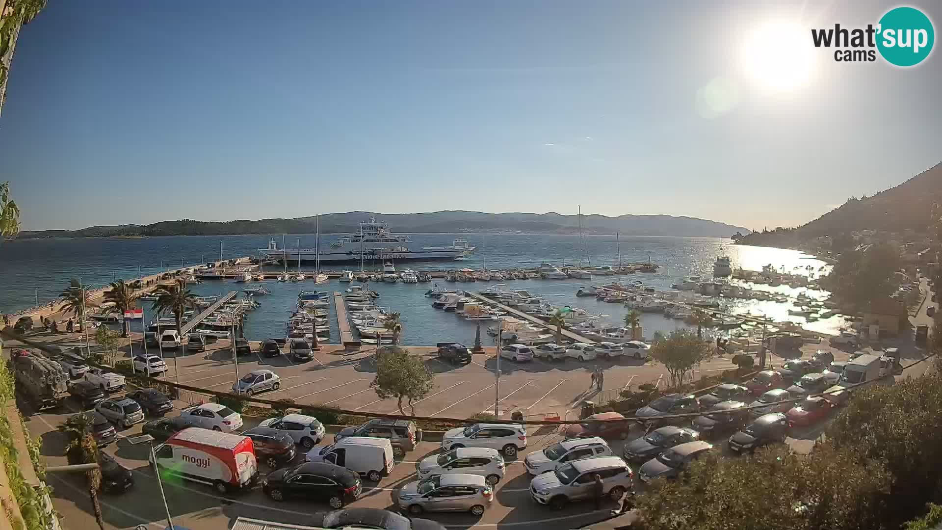 Webcam Orebić Uferpromenade – Fähre nach Korčula Live
