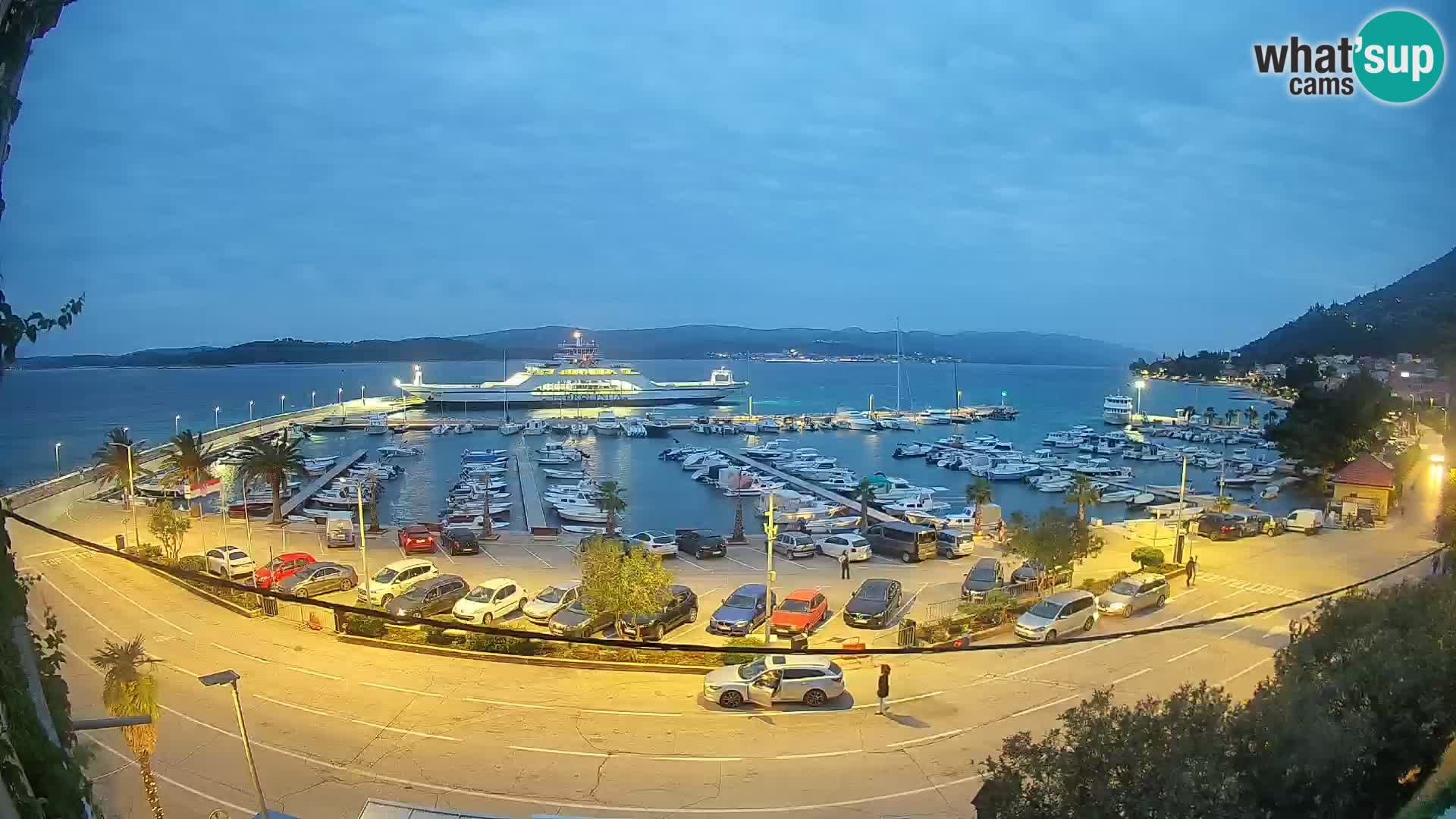 Spletna kamera Orebić Riva – Trajekt za Korčulo v živo