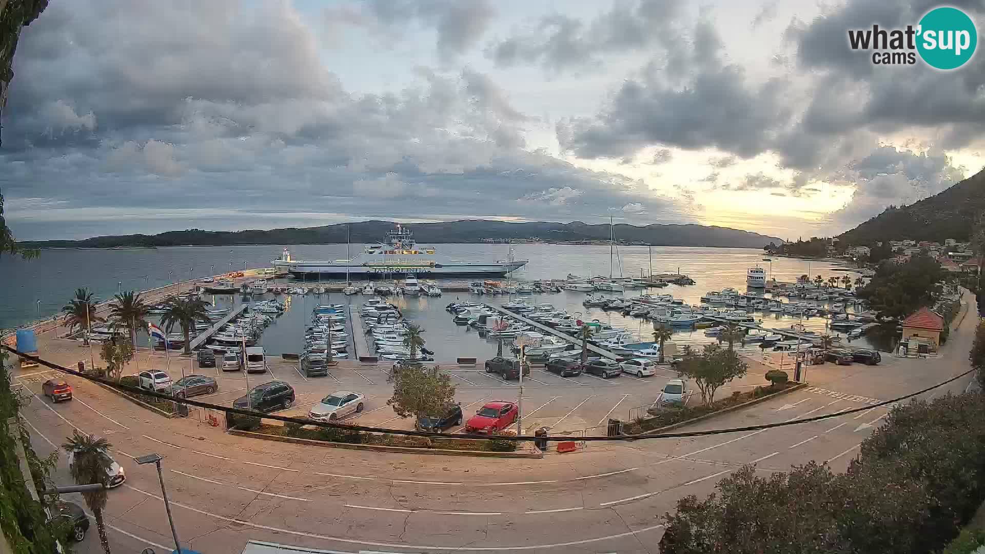 Webcam Orebić Uferpromenade – Fähre nach Korčula Live