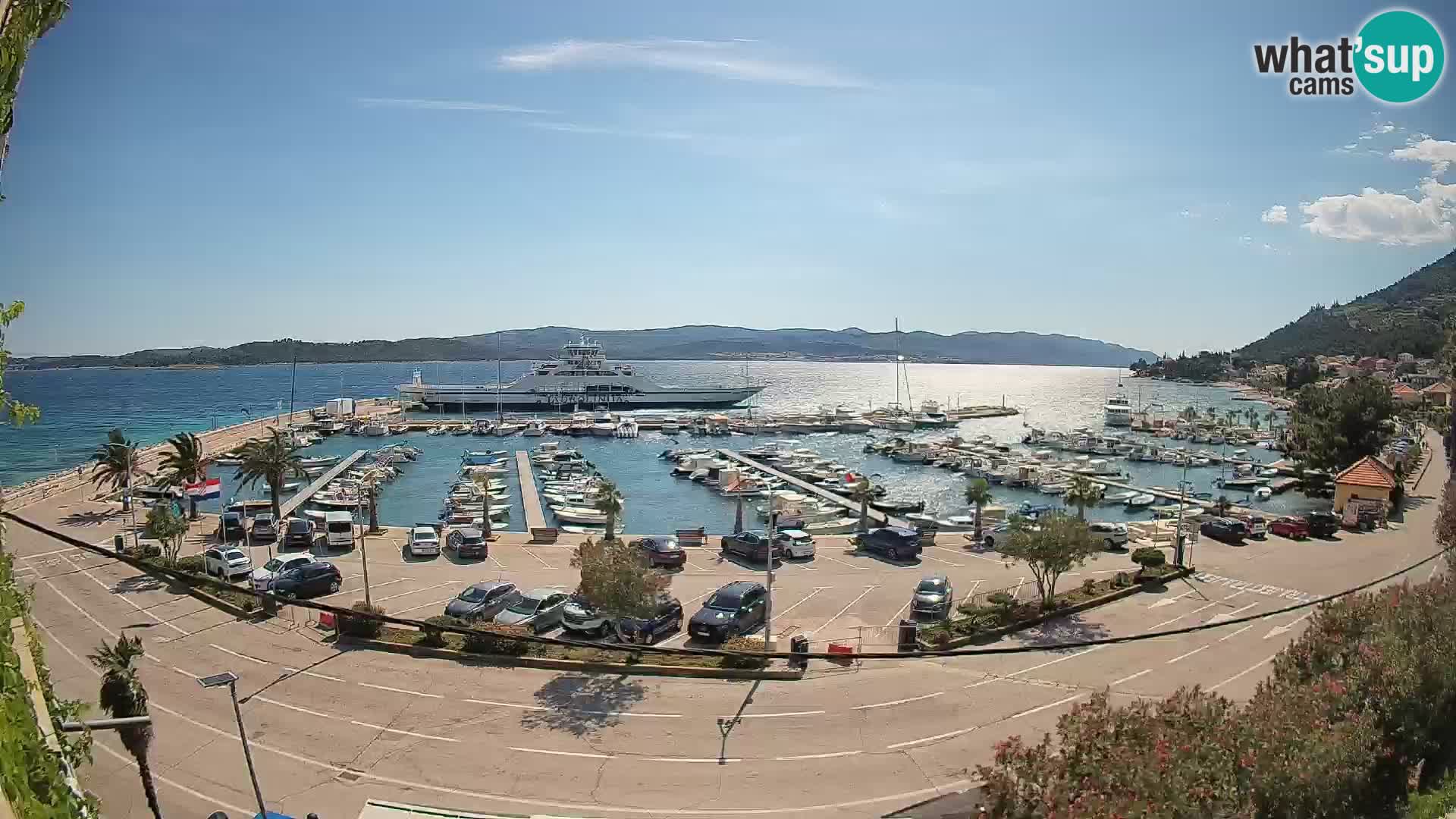 Spletna kamera Orebić Riva – Trajekt za Korčulo v živo