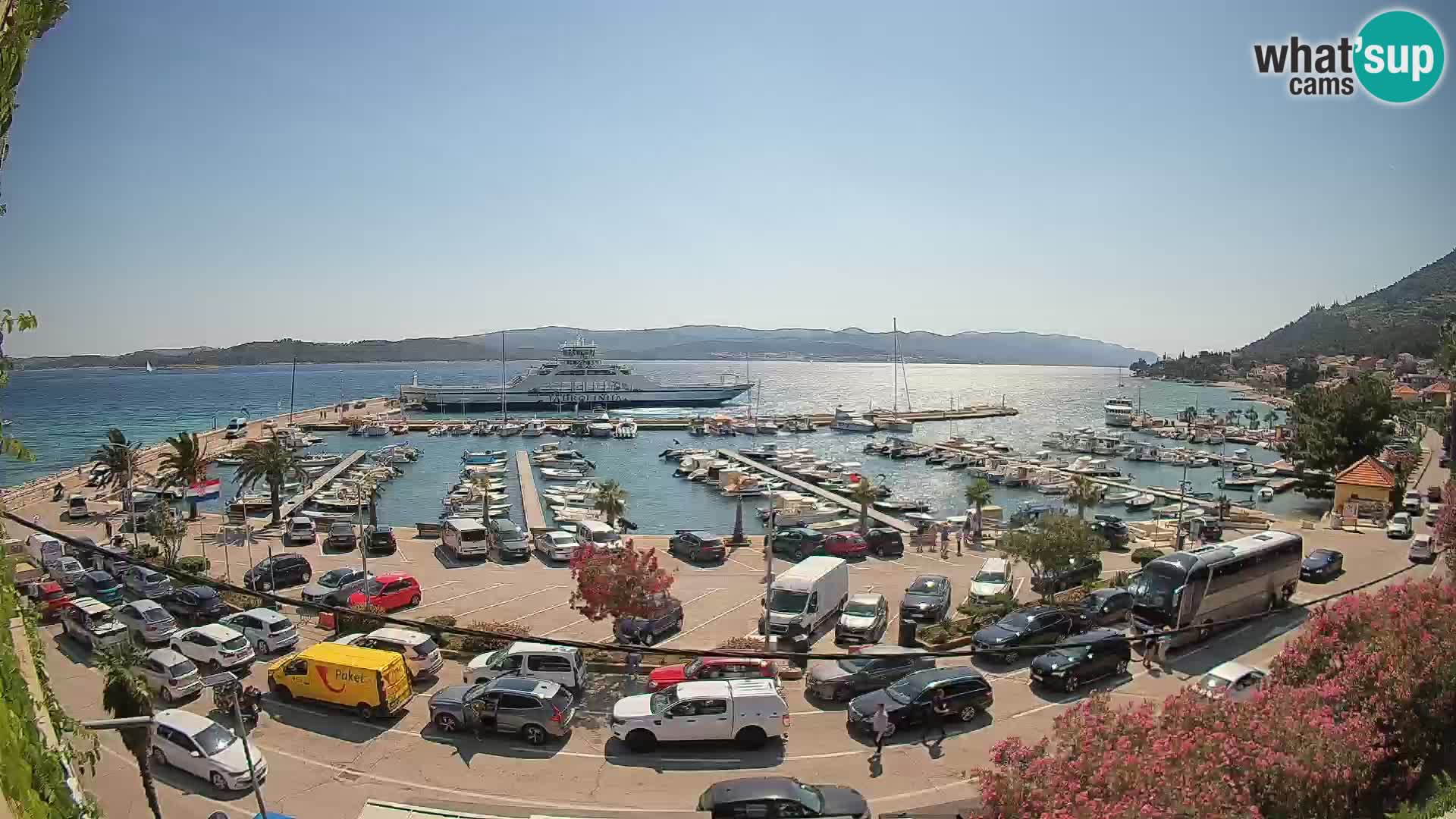 Webcam Orebić Uferpromenade – Fähre nach Korčula Live
