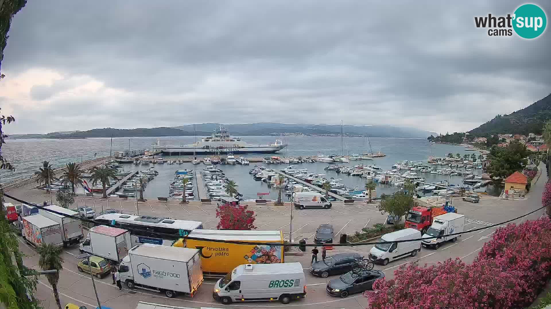 Spletna kamera Orebić Riva – Trajekt za Korčulo v živo