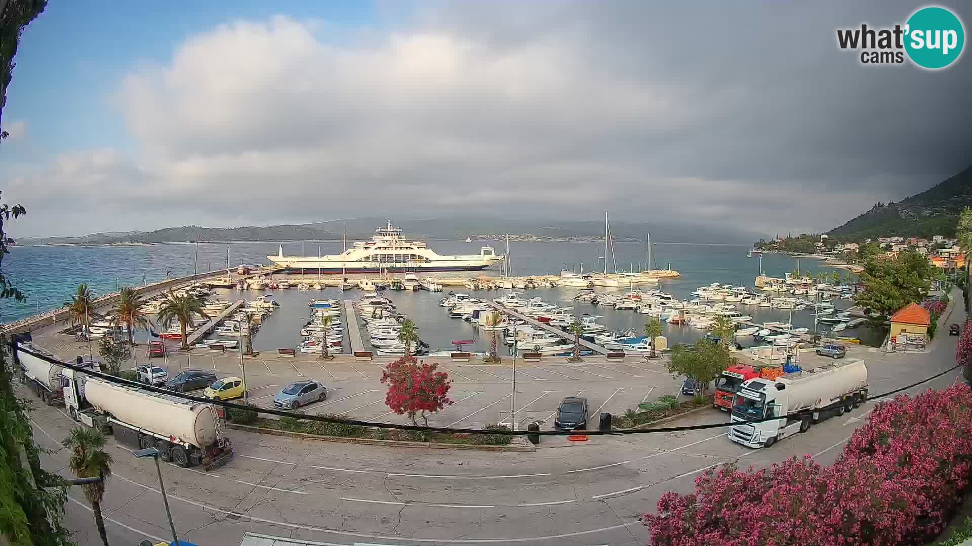 Webcam Orebić Uferpromenade – Fähre nach Korčula Live