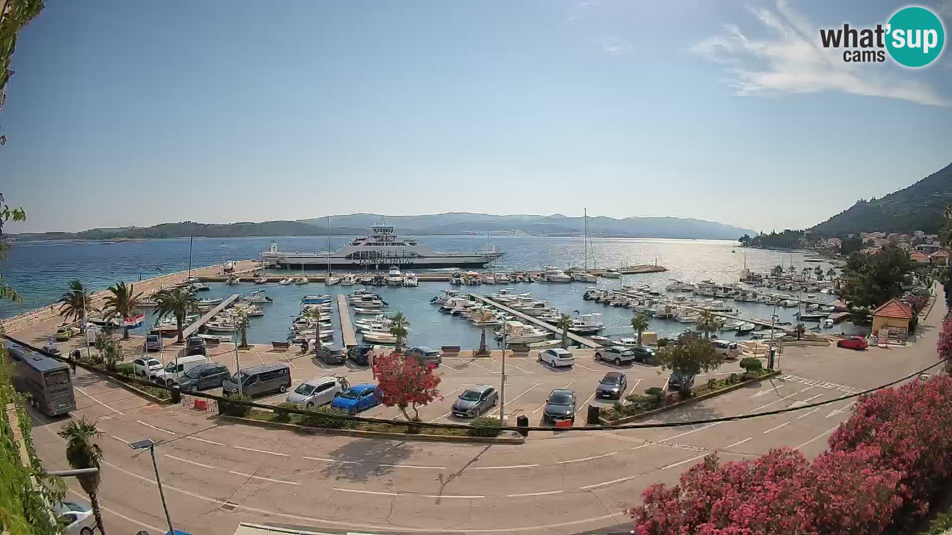 Webcam Orebić Riva – Ferry a Korčula en vivo