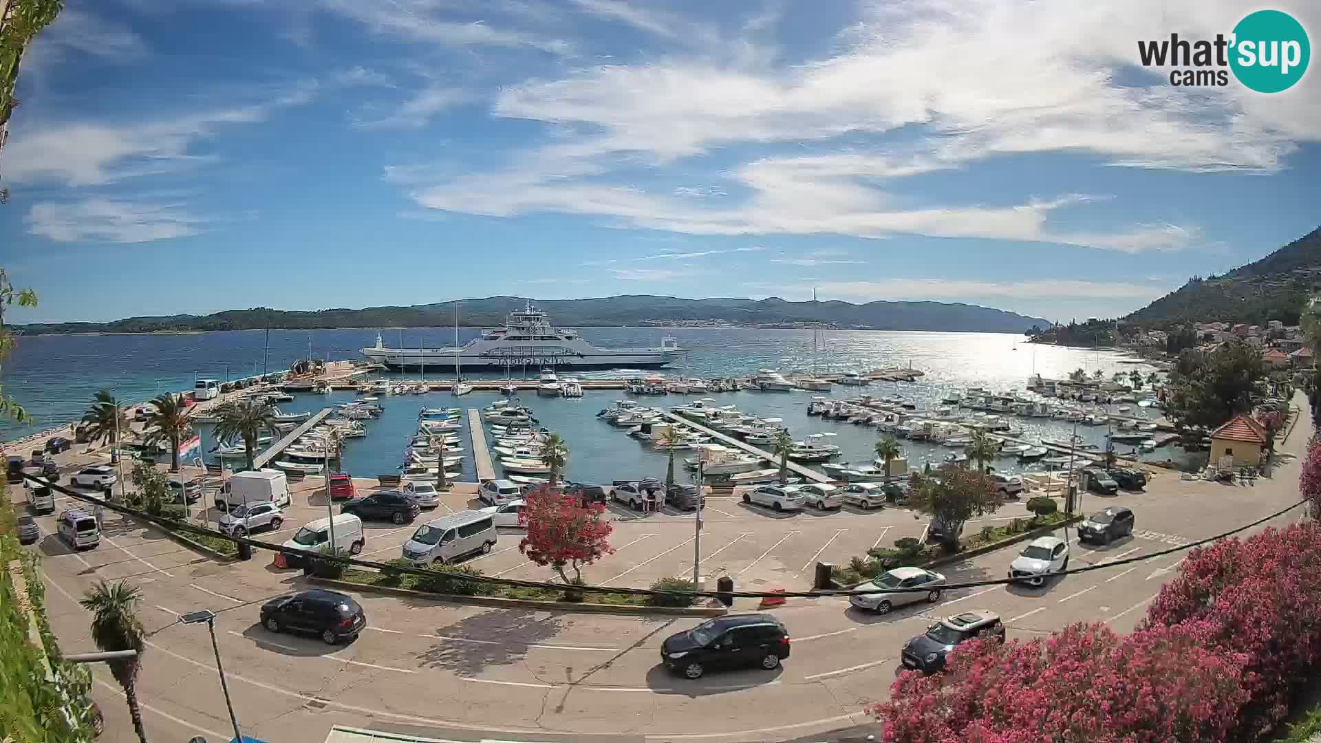 Webcam Orebić Uferpromenade – Fähre nach Korčula Live
