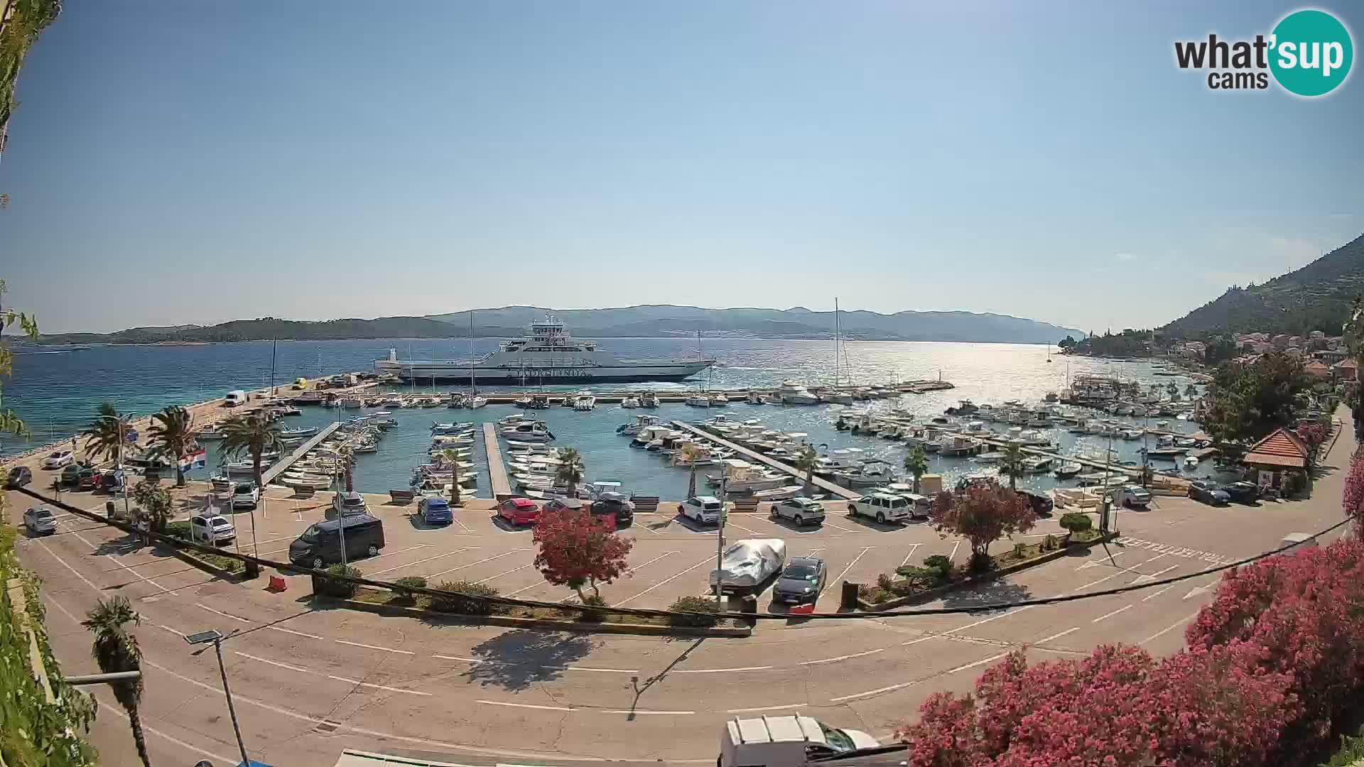 Webcam Orebić Uferpromenade – Fähre nach Korčula Live