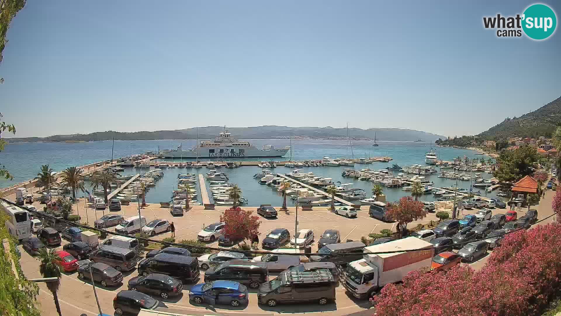 Webcam Orebić Uferpromenade – Fähre nach Korčula Live
