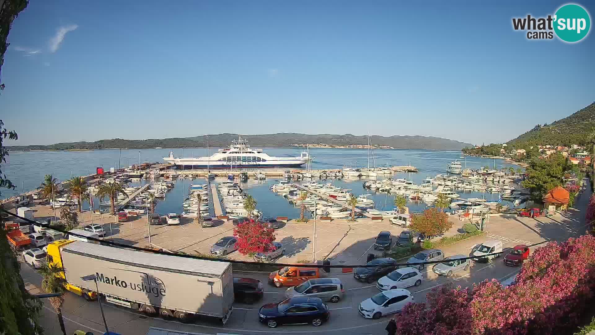 Webcam Orebić Uferpromenade – Fähre nach Korčula Live