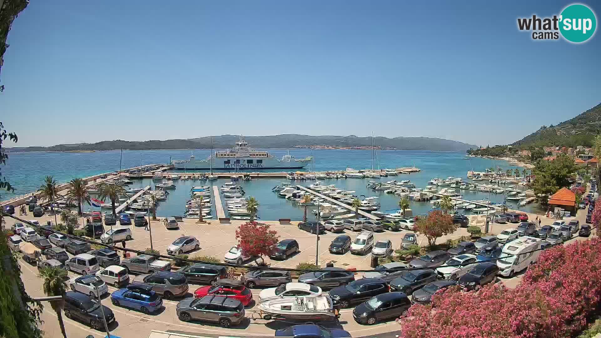 Webcam Orebić Uferpromenade – Fähre nach Korčula Live