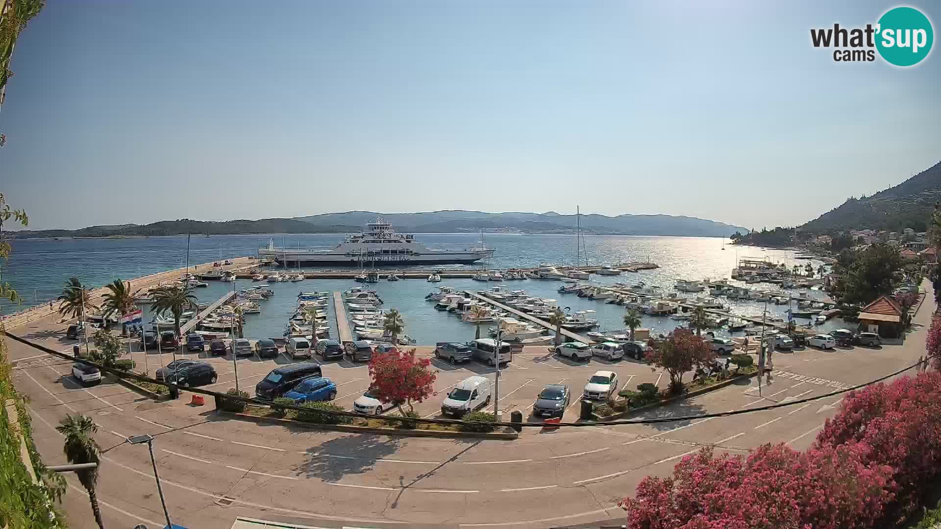 Webcam Orebić Uferpromenade – Fähre nach Korčula Live